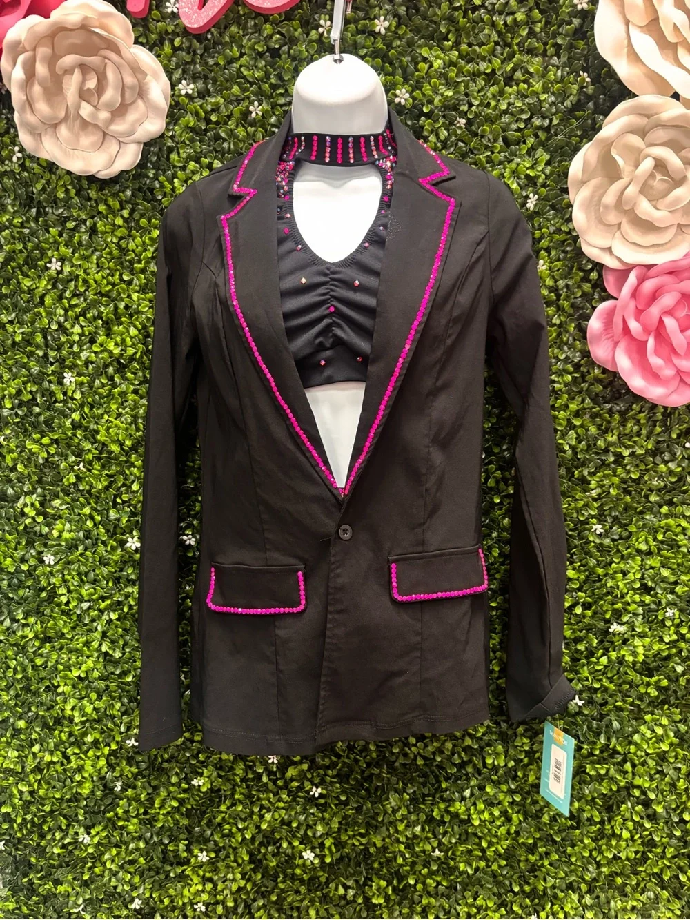 Weissman Black Dance Jacket with Pink Trim